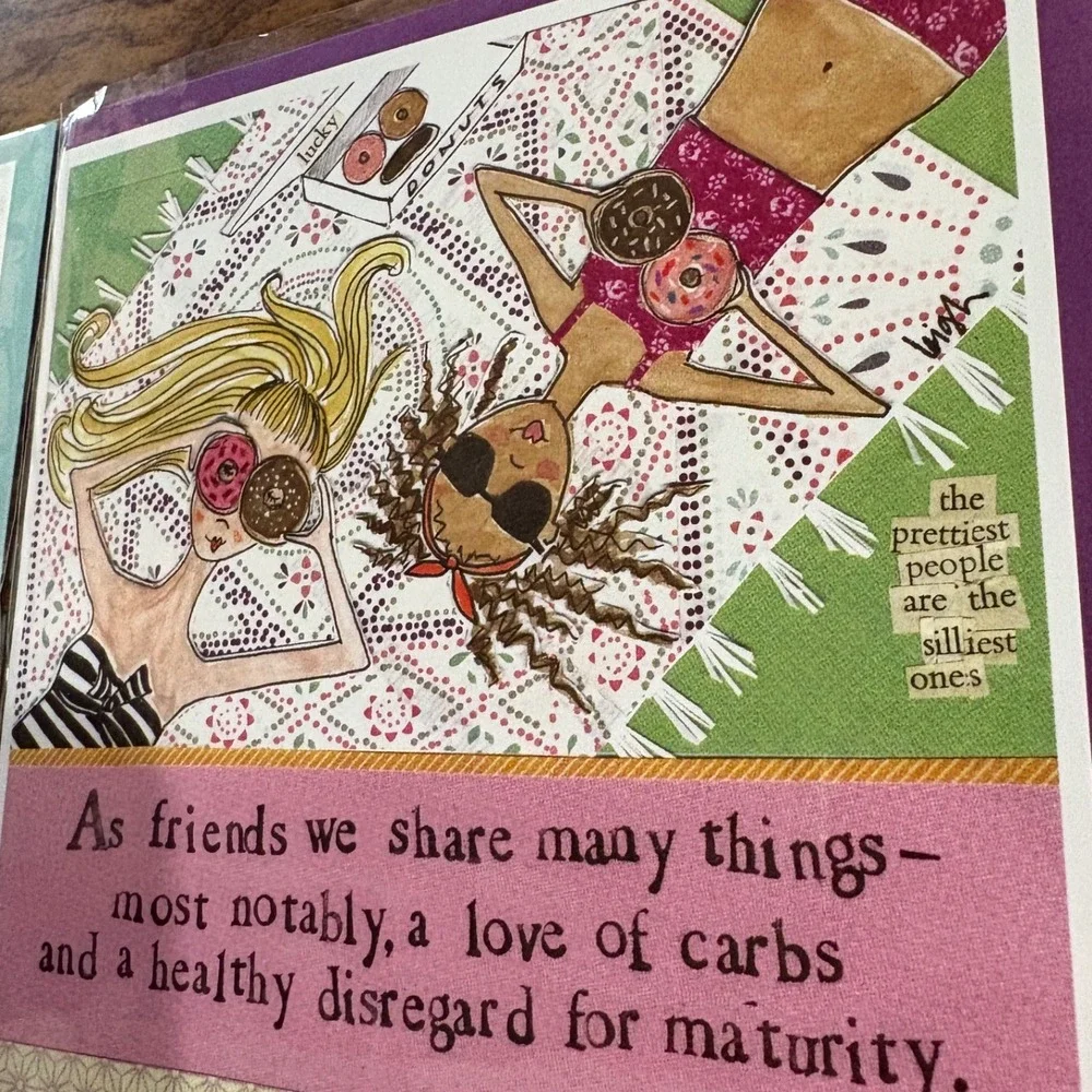 2 BFF Best Friends Friendship Greeting Cards Pie Carbs Pretty Silly Shenanigans‎